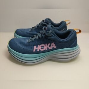Hoka Bondi 8 1127954 SSK Womens Wide 7.5D Running Shoes Shadow/Dusk Sneakers